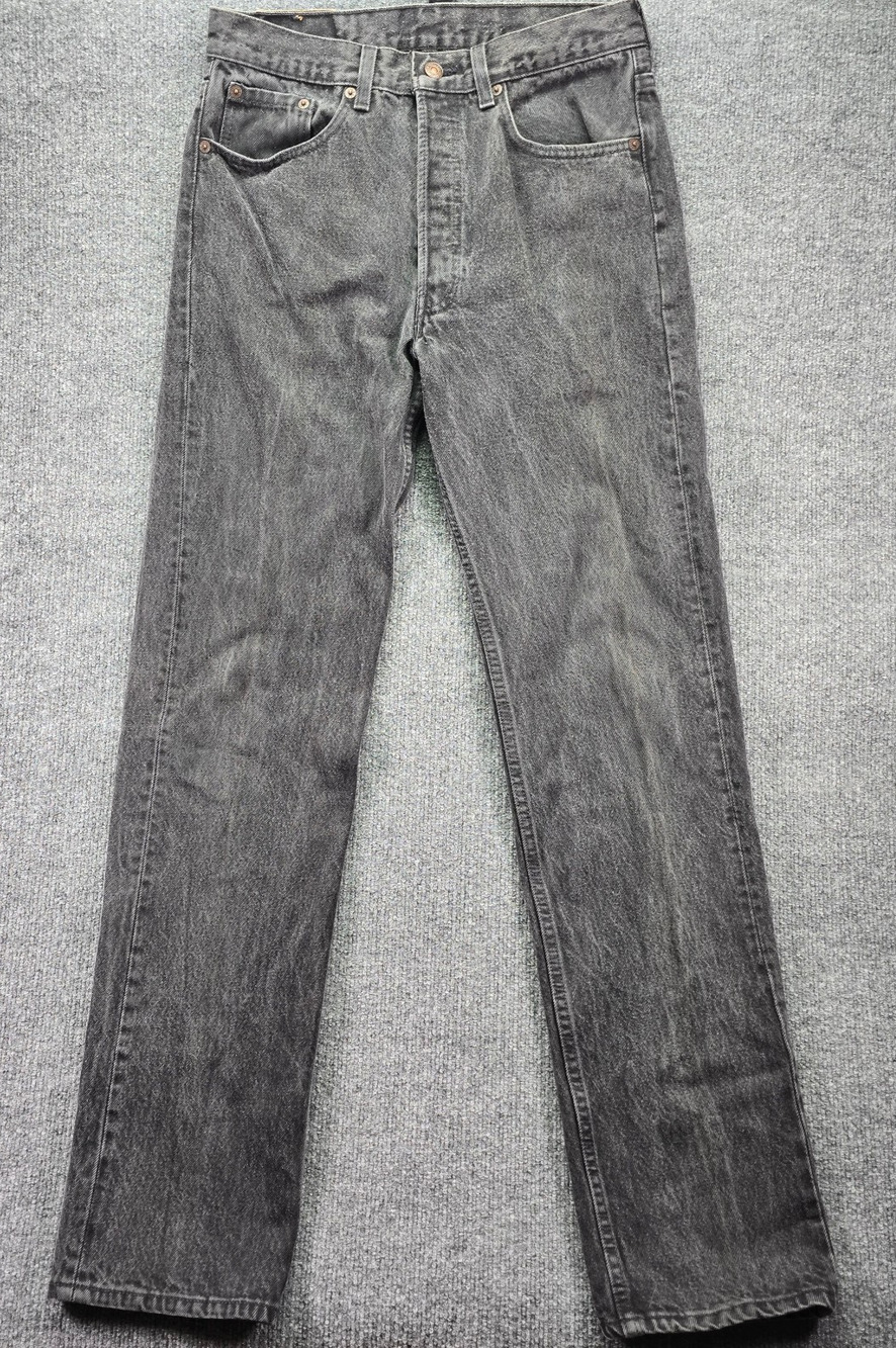 Vintage Levis 501 Jeans Mens 31x34 (30x33) Faded Black Denim 90s Made in USA